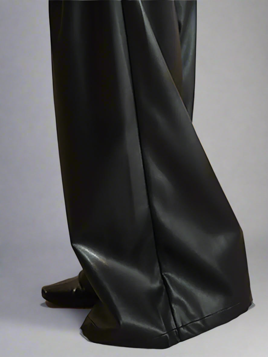 Pu Leather Loose Wide Leg Pant