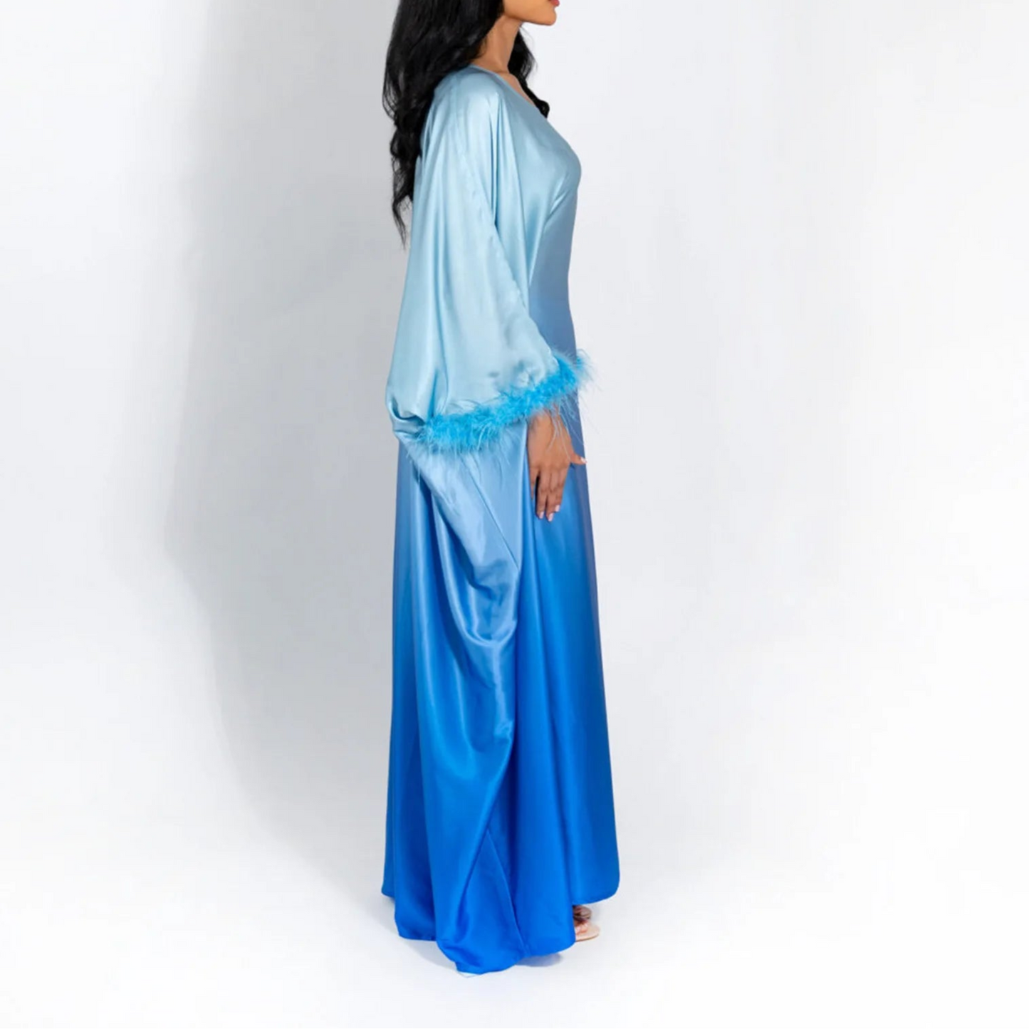 feather sleeves abaya