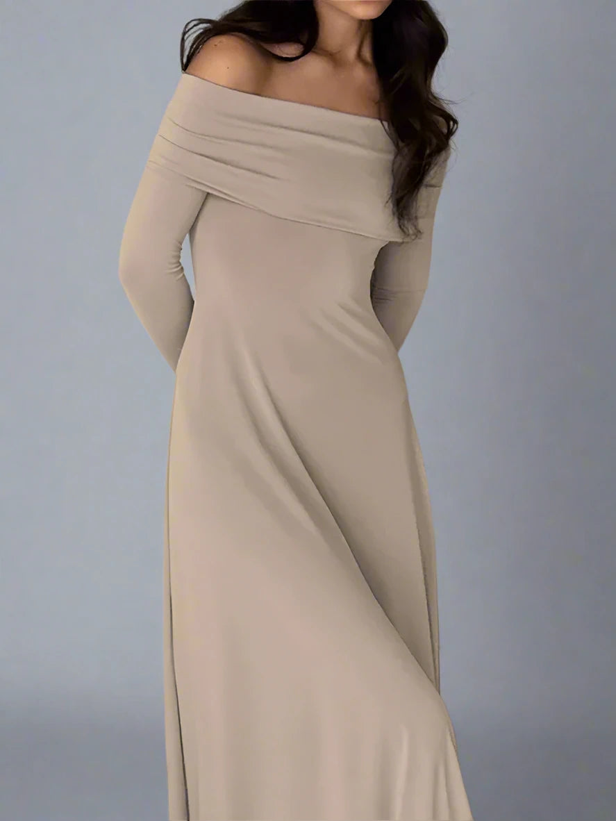 Boat Neck Knit Fitted Dress