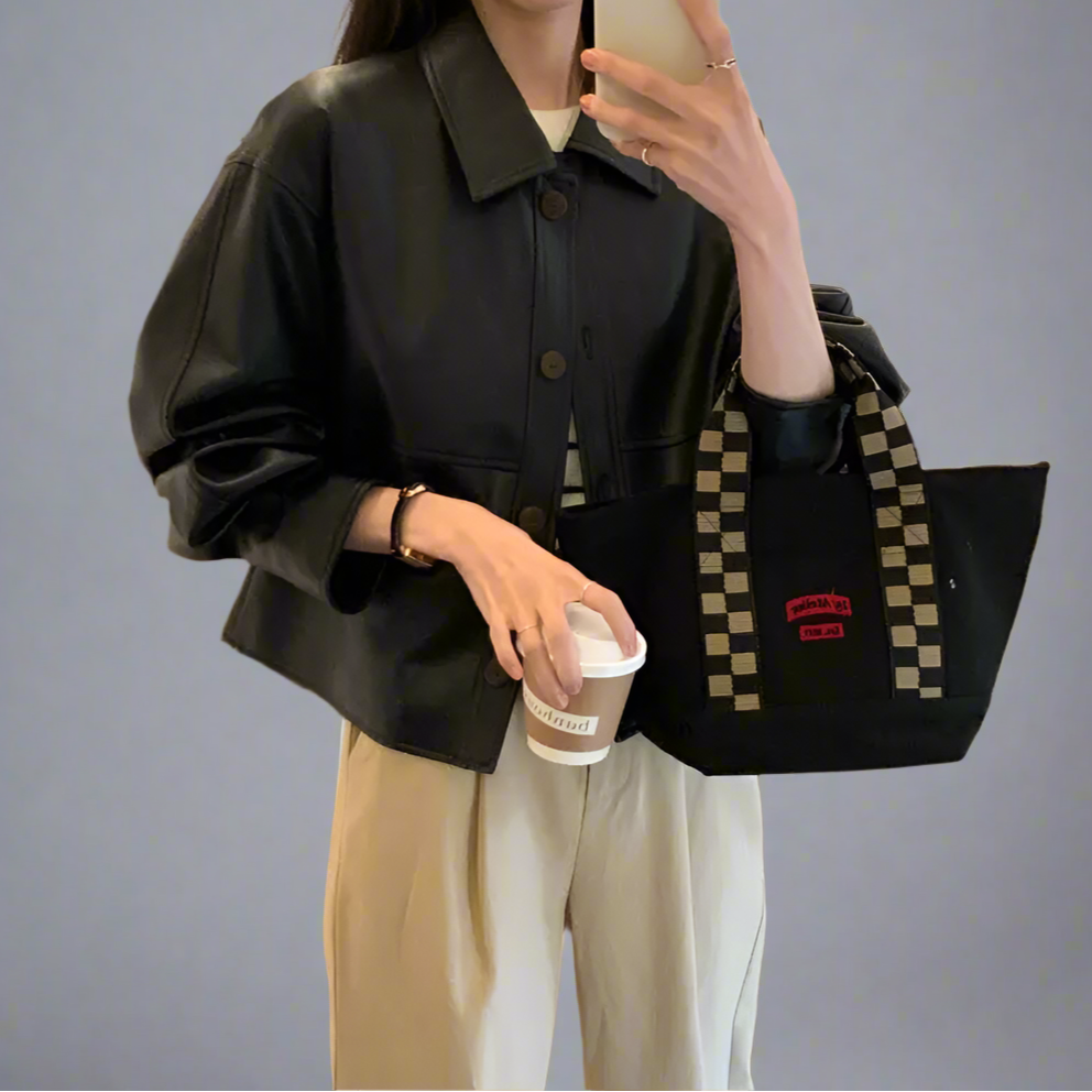 Cropped Leather Jacket