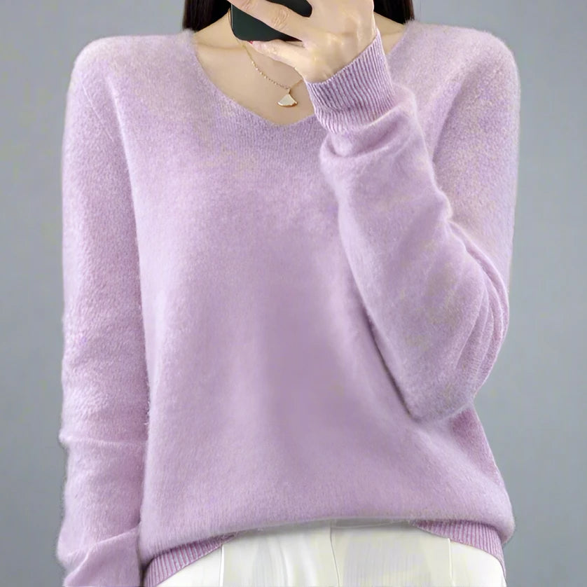 pure wool V-neck sweater