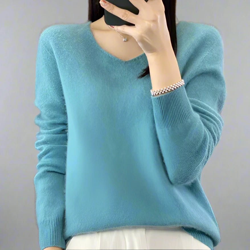 pure wool V-neck sweater