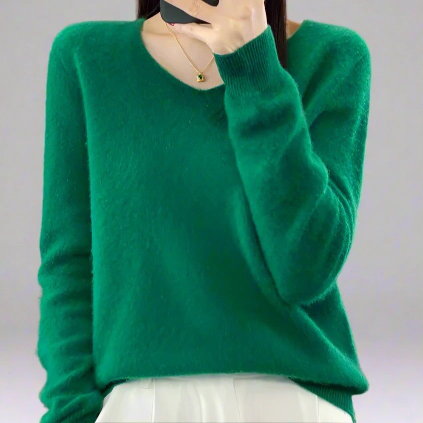 pure wool V-neck sweater