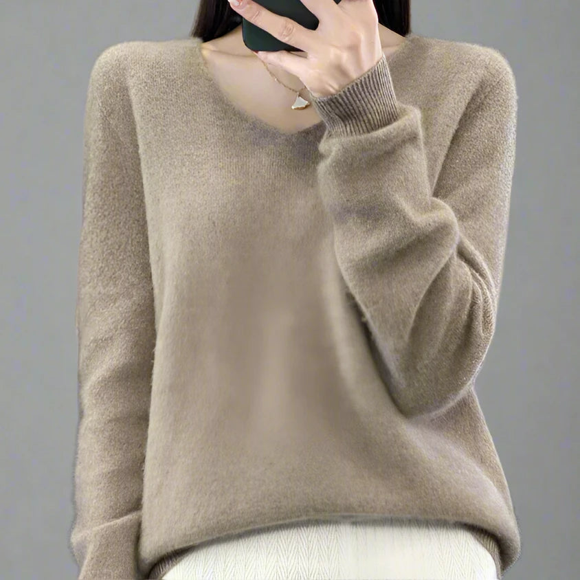 pure wool V-neck sweater