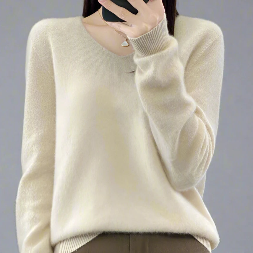 pure wool V-neck sweater