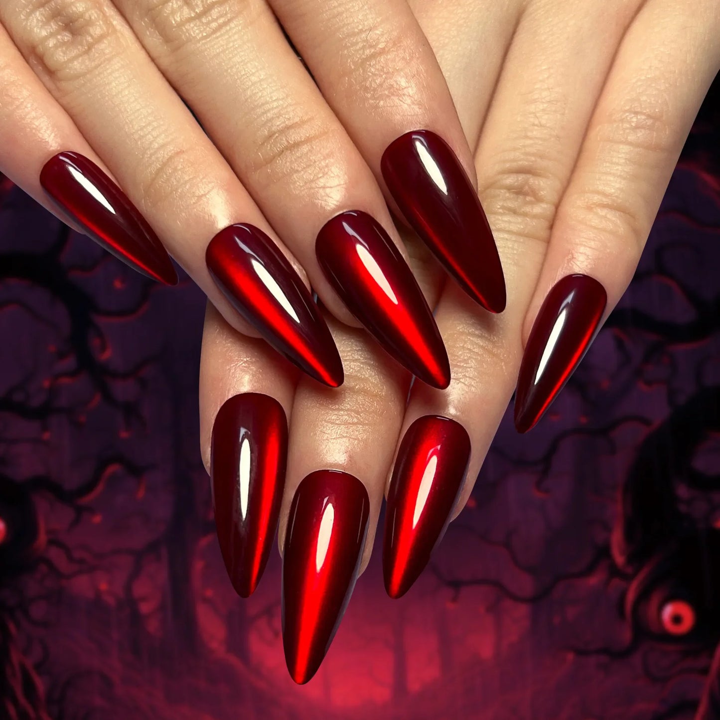 Red Vampire Press On Nails