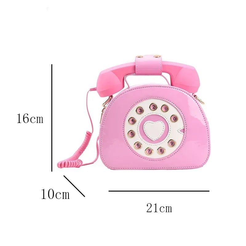 Telephone PU Leather Shoulder Bag