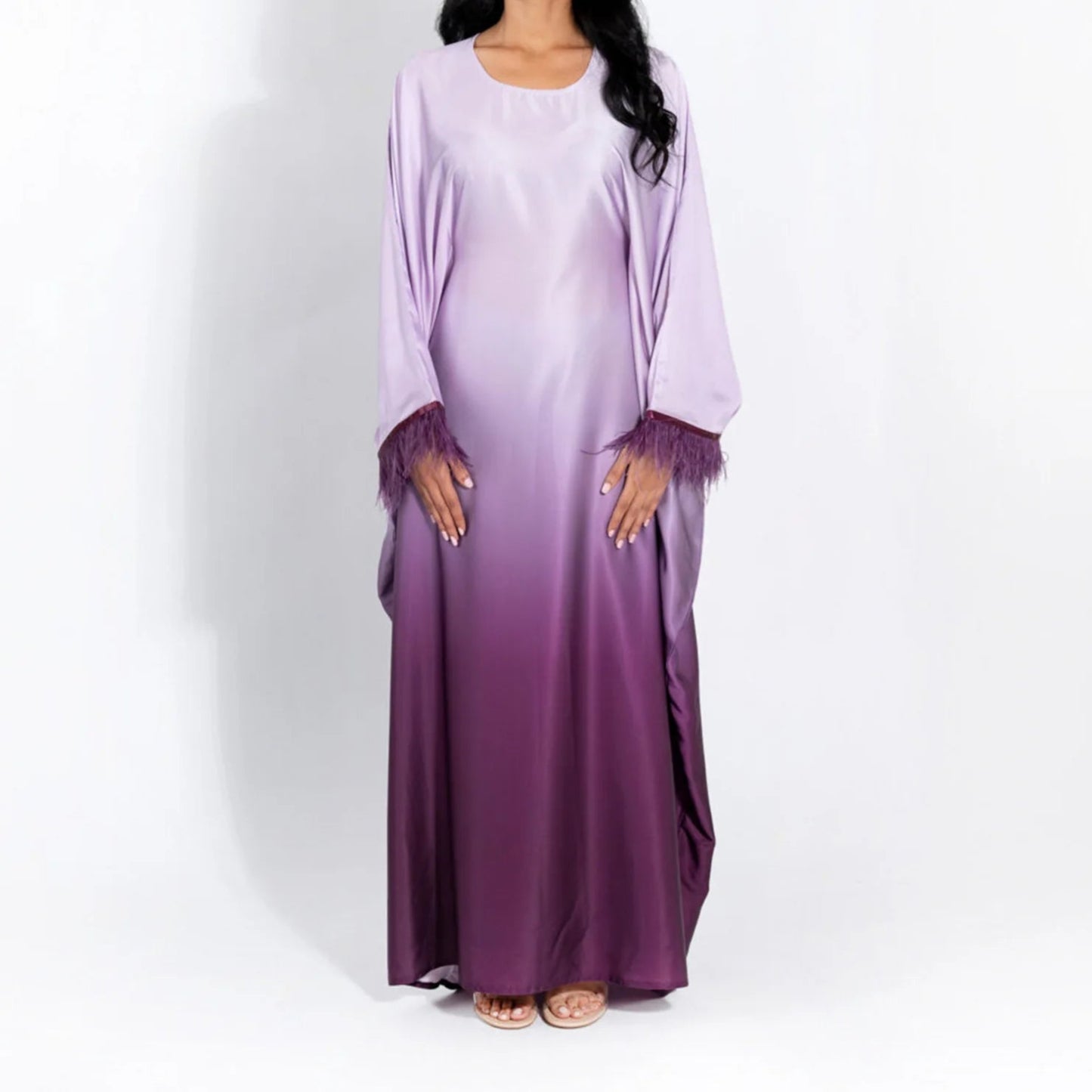 feather sleeves abaya