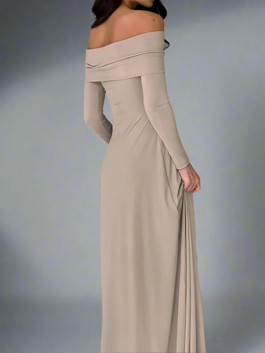 Boat Neck Knit Fitted Dress