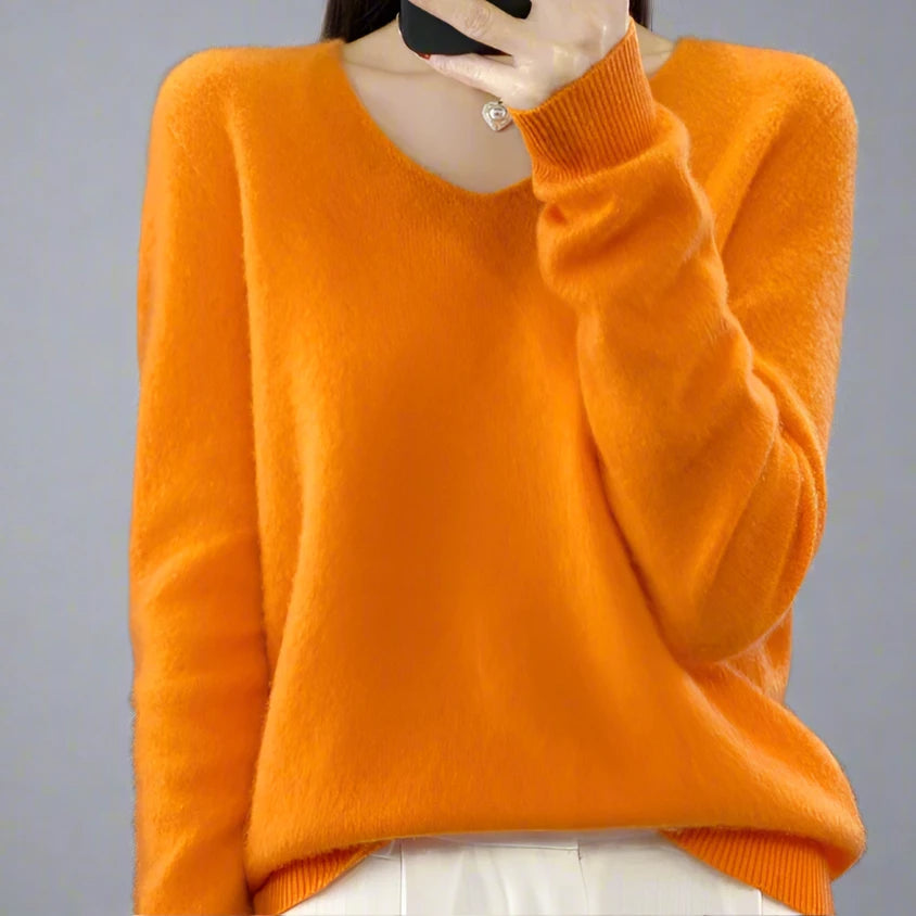 pure wool V-neck sweater