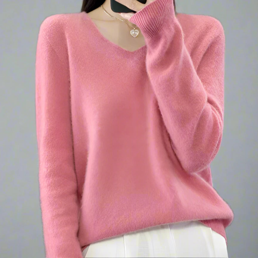 pure wool V-neck sweater
