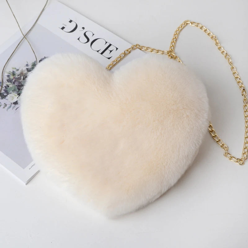 Fur Heart Handbag