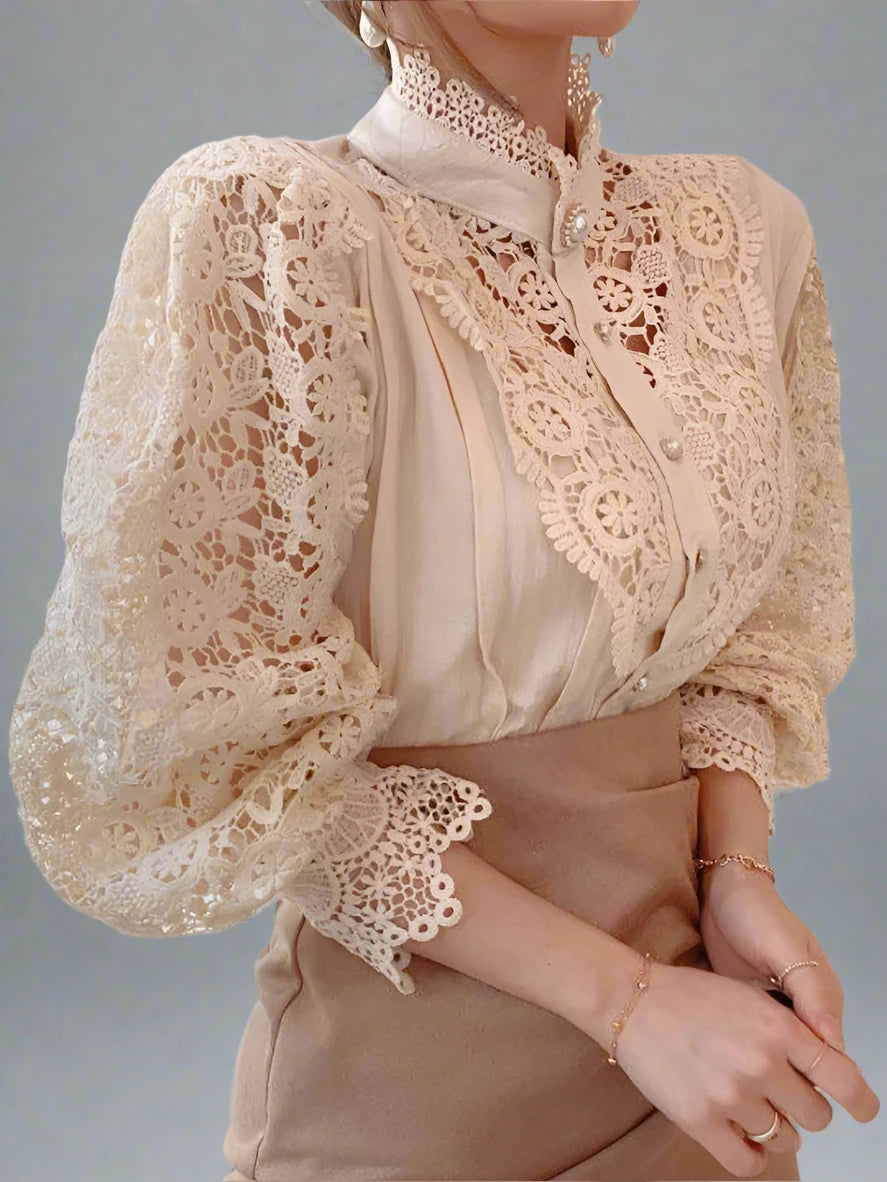Chiffon Turtleneck floral Shirt