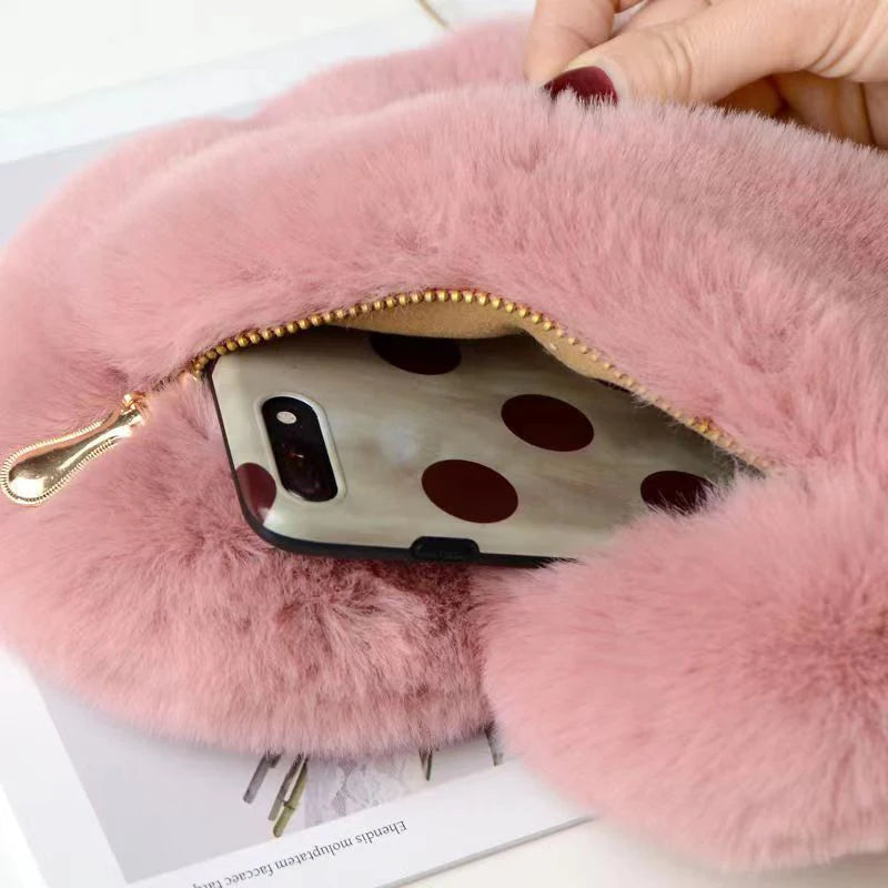 Fur Heart Handbag