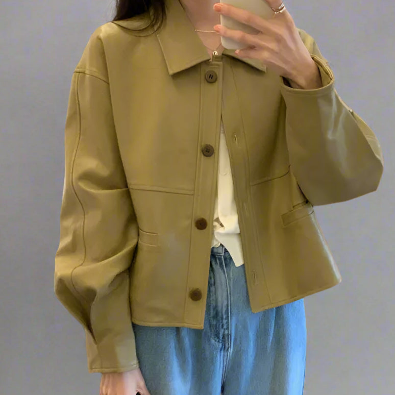 Cropped Leather Jacket