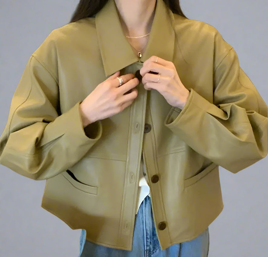 Cropped Leather Jacket