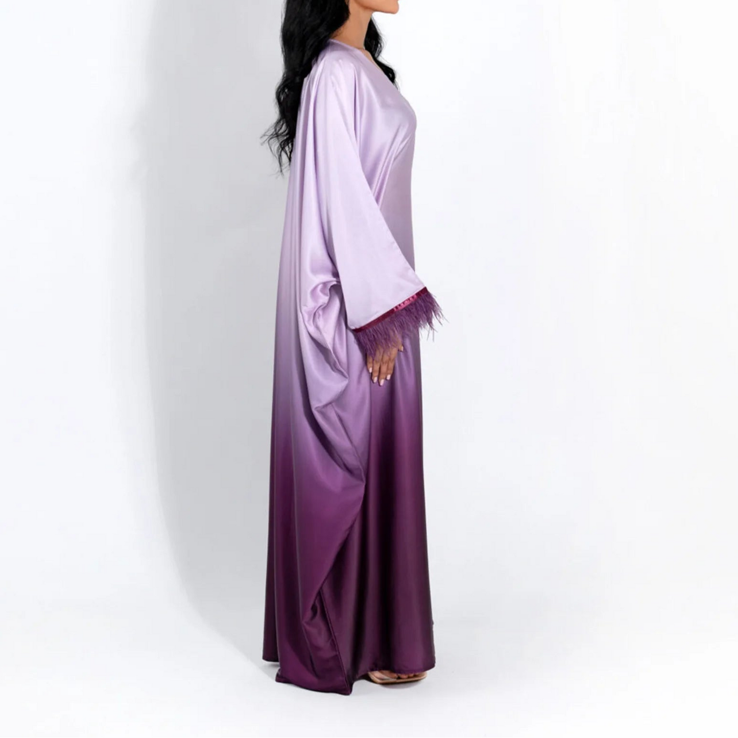 feather sleeves abaya