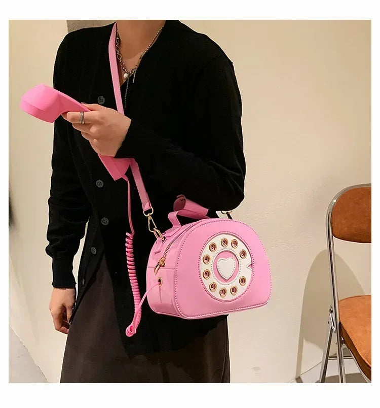 Telephone PU Leather Shoulder Bag