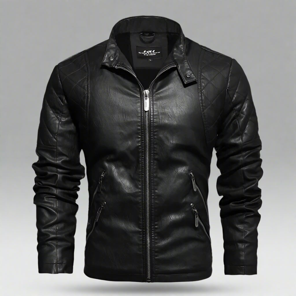 Leather Jacket Wool Thicken Motorcycle Coat