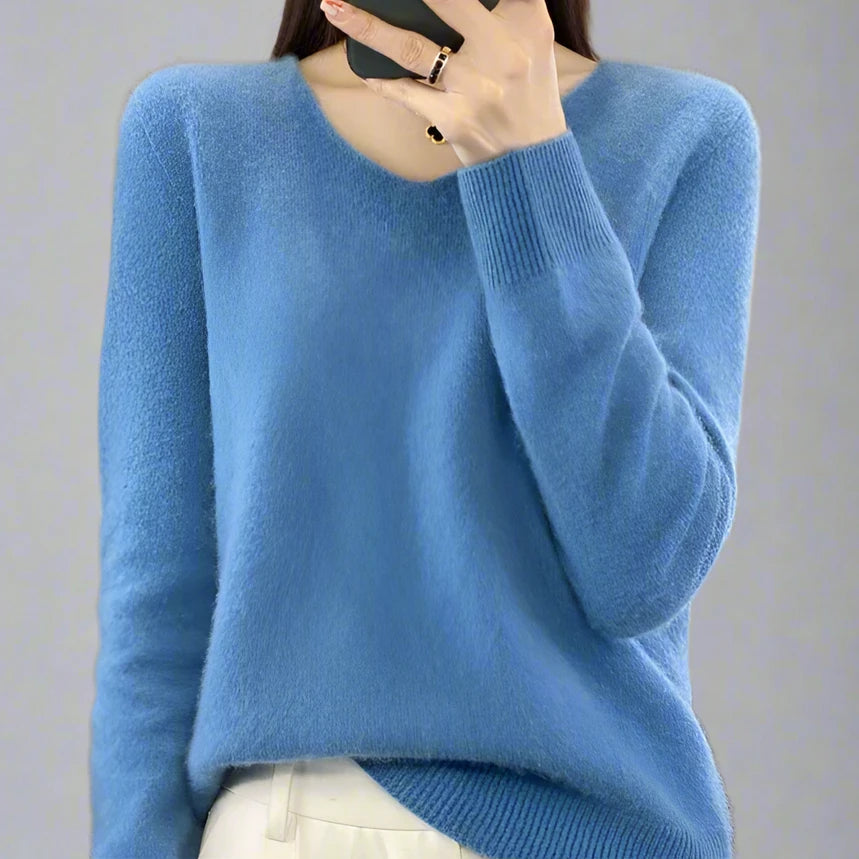 pure wool V-neck sweater