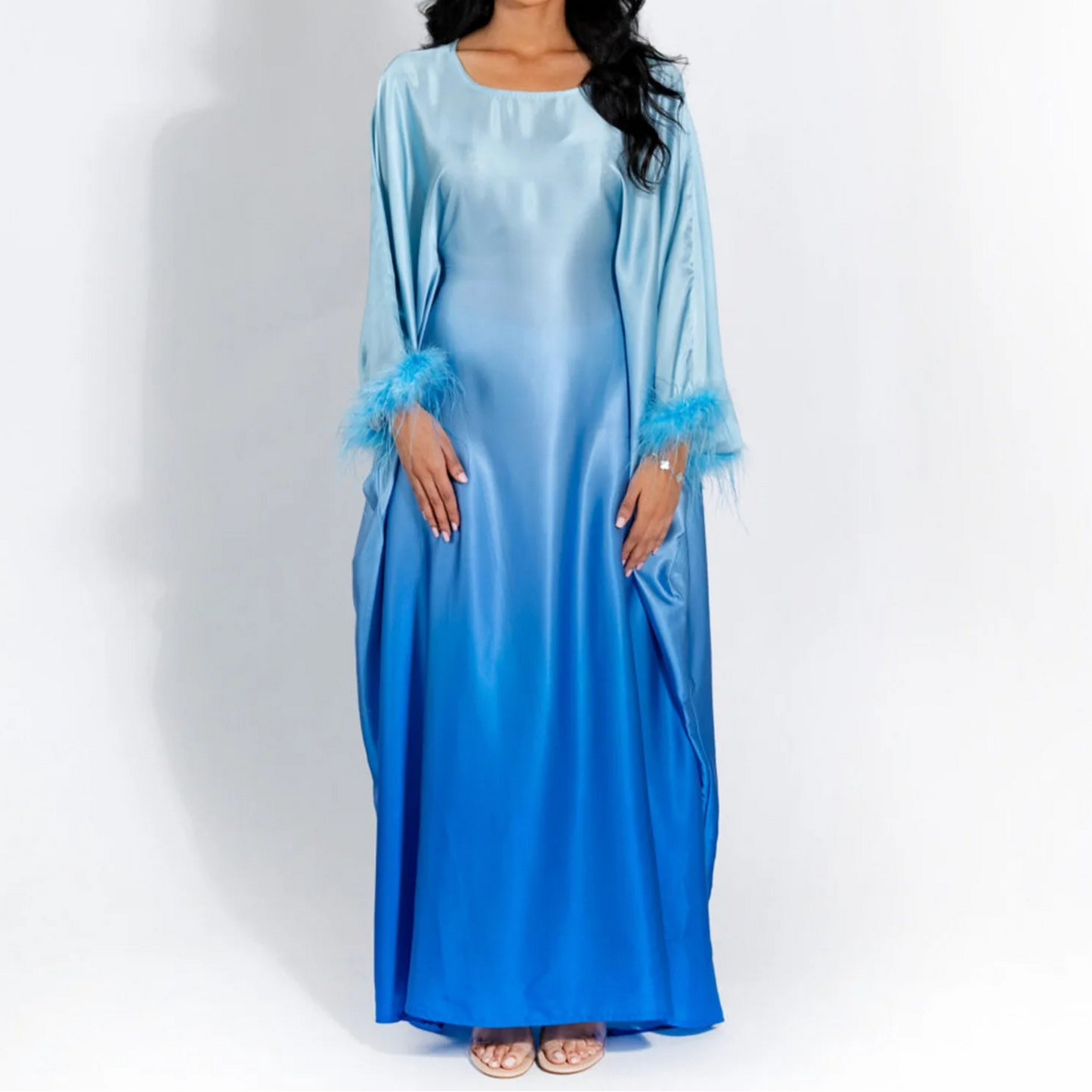 feather sleeves abaya
