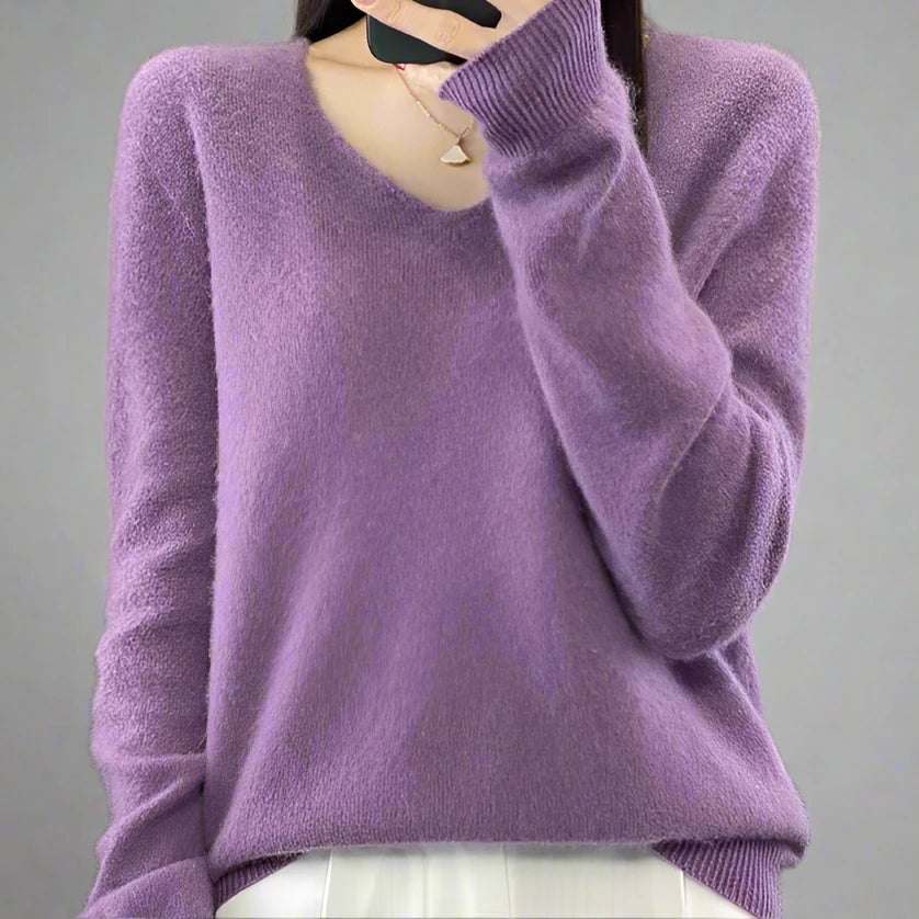 pure wool V-neck sweater