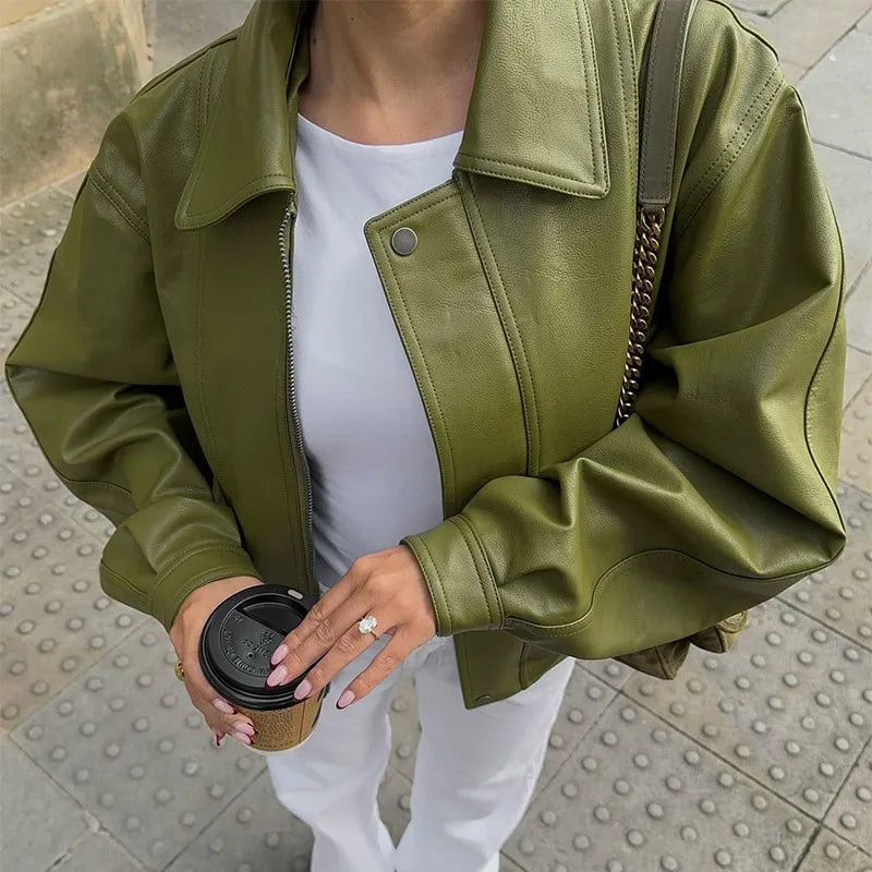 Loose Leather Jacket