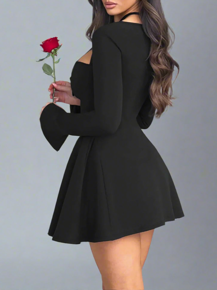 Flare Sleeve Mini Dress
