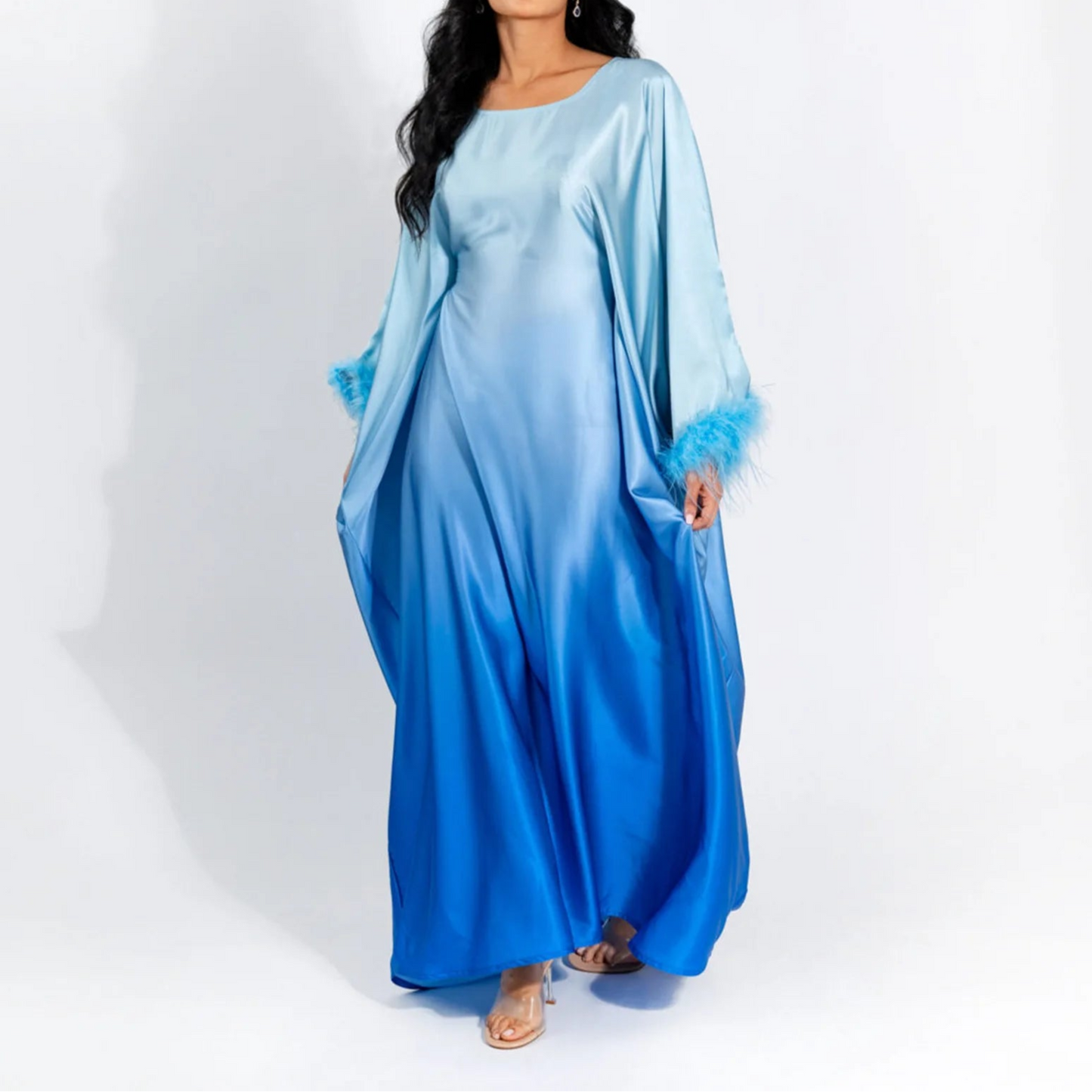 feather sleeves abaya