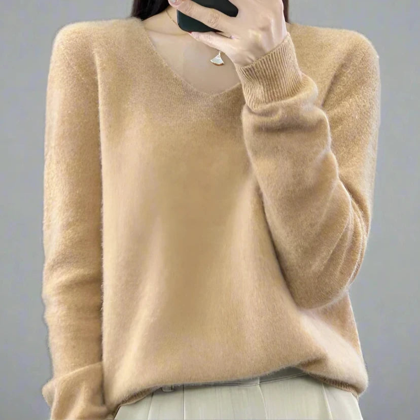 pure wool V-neck sweater