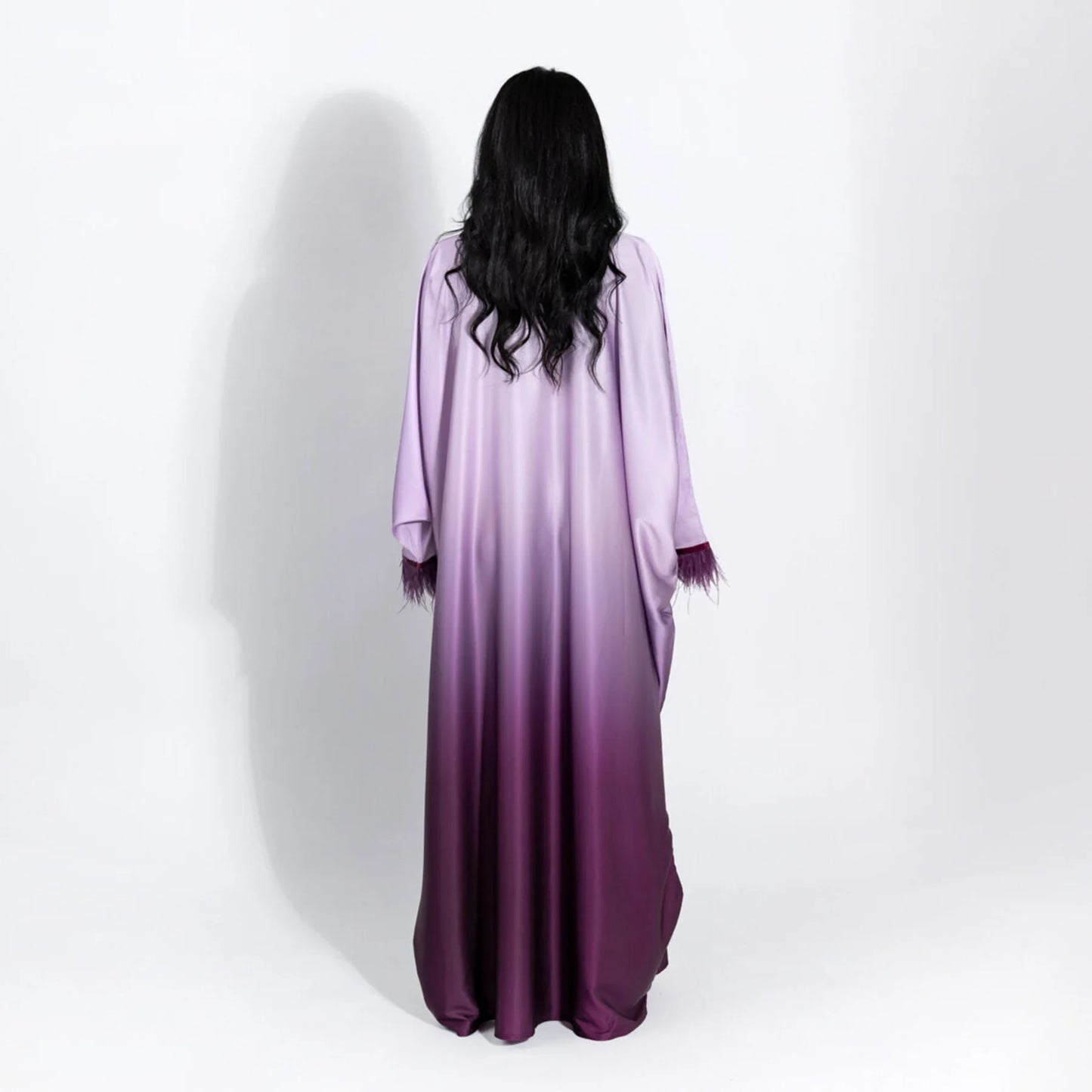 feather sleeves abaya