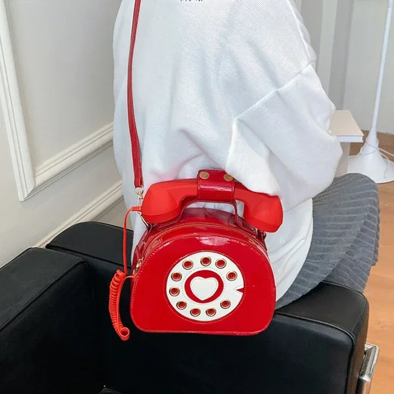 Telephone PU Leather Shoulder Bag