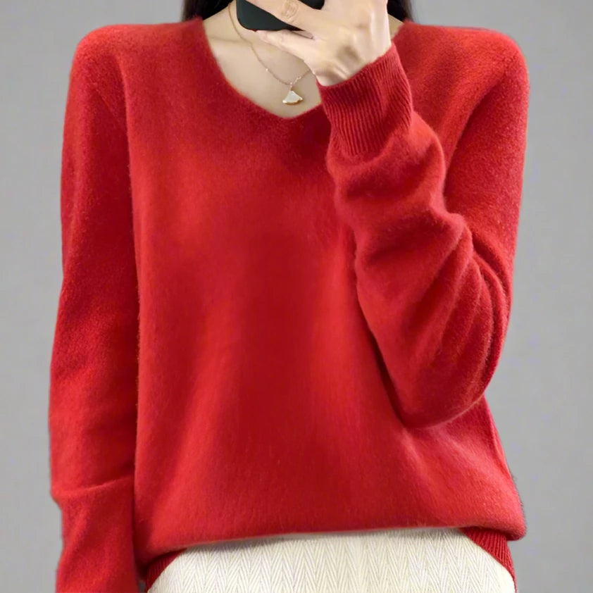 pure wool V-neck sweater