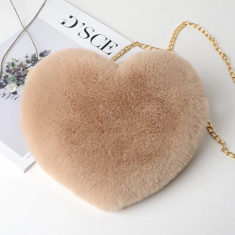 Fur Heart Handbag