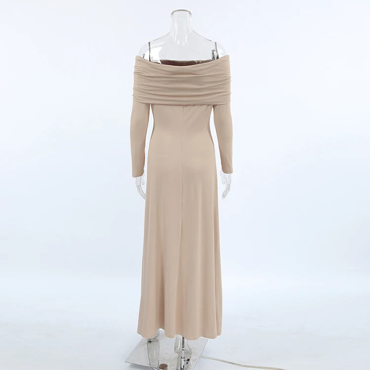 Boat Neck Knit Fitted Dress