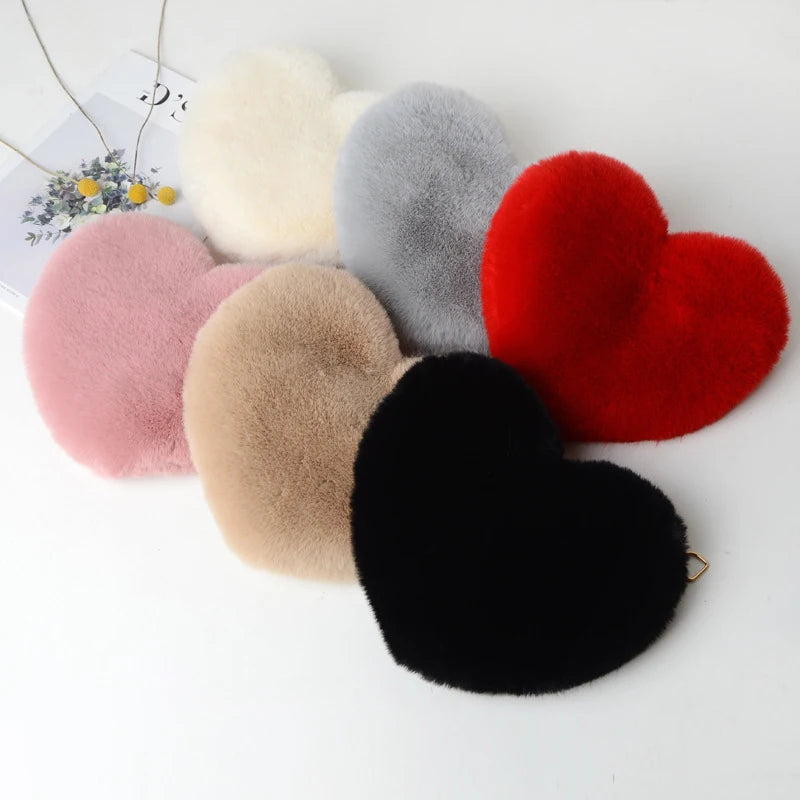 Fur Heart Handbag