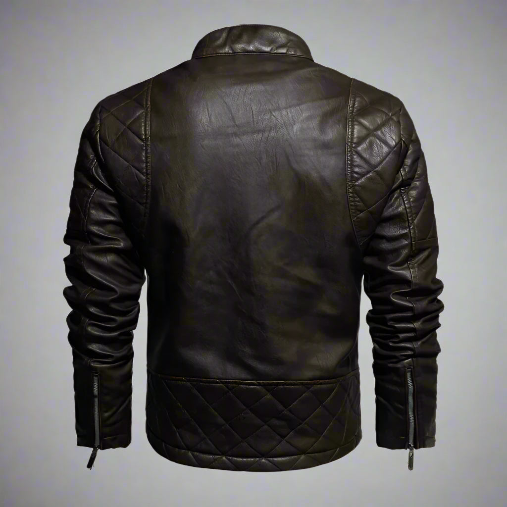 Leather Jacket Wool Thicken Motorcycle Coat