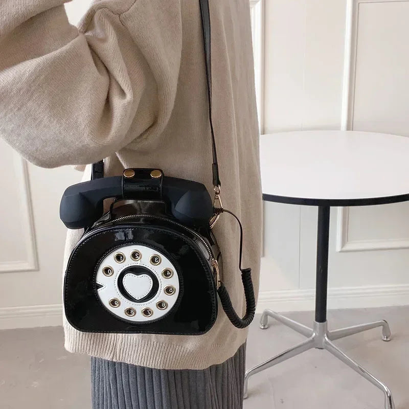 Telephone PU Leather Shoulder Bag