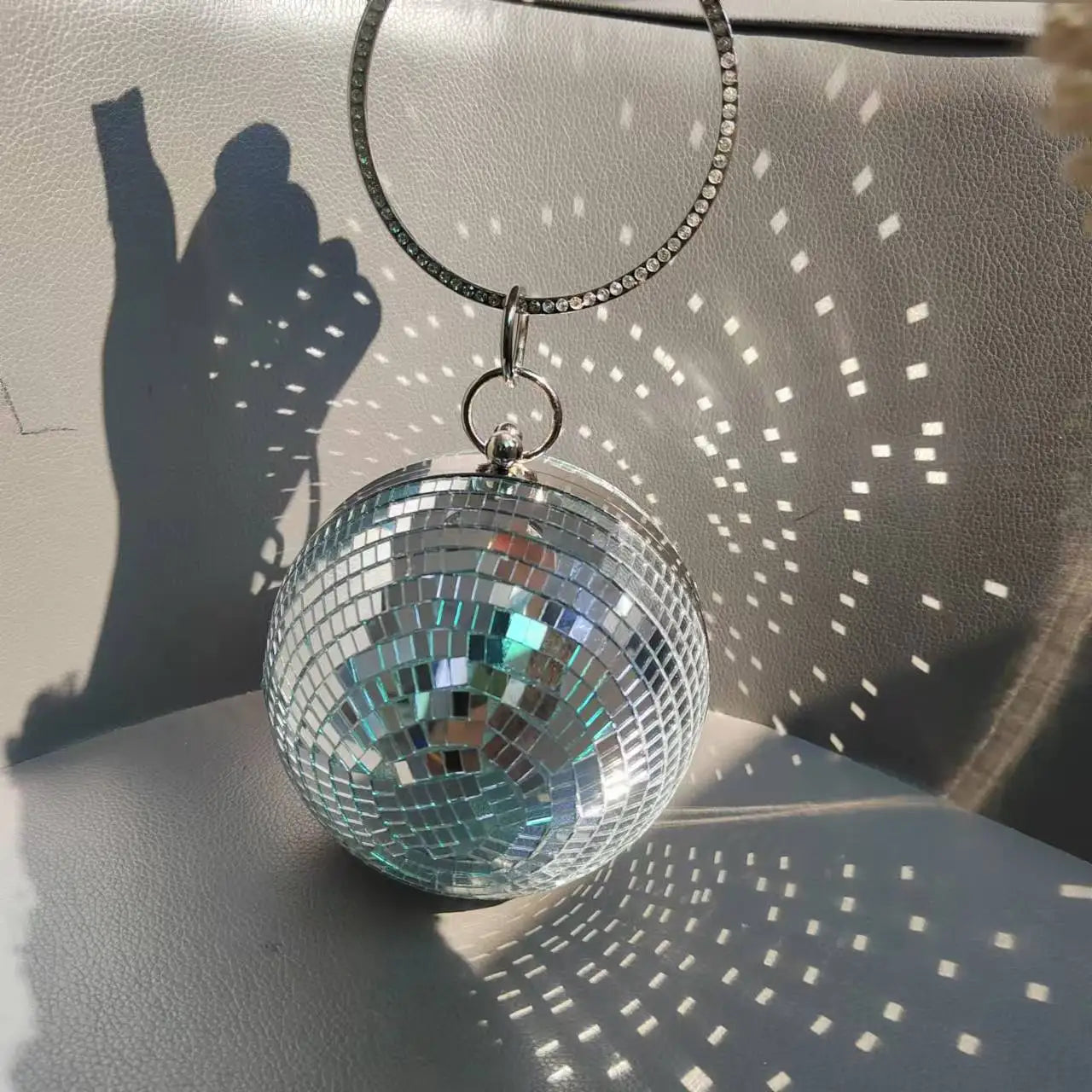 Silver Party Disco Ball Clutch
