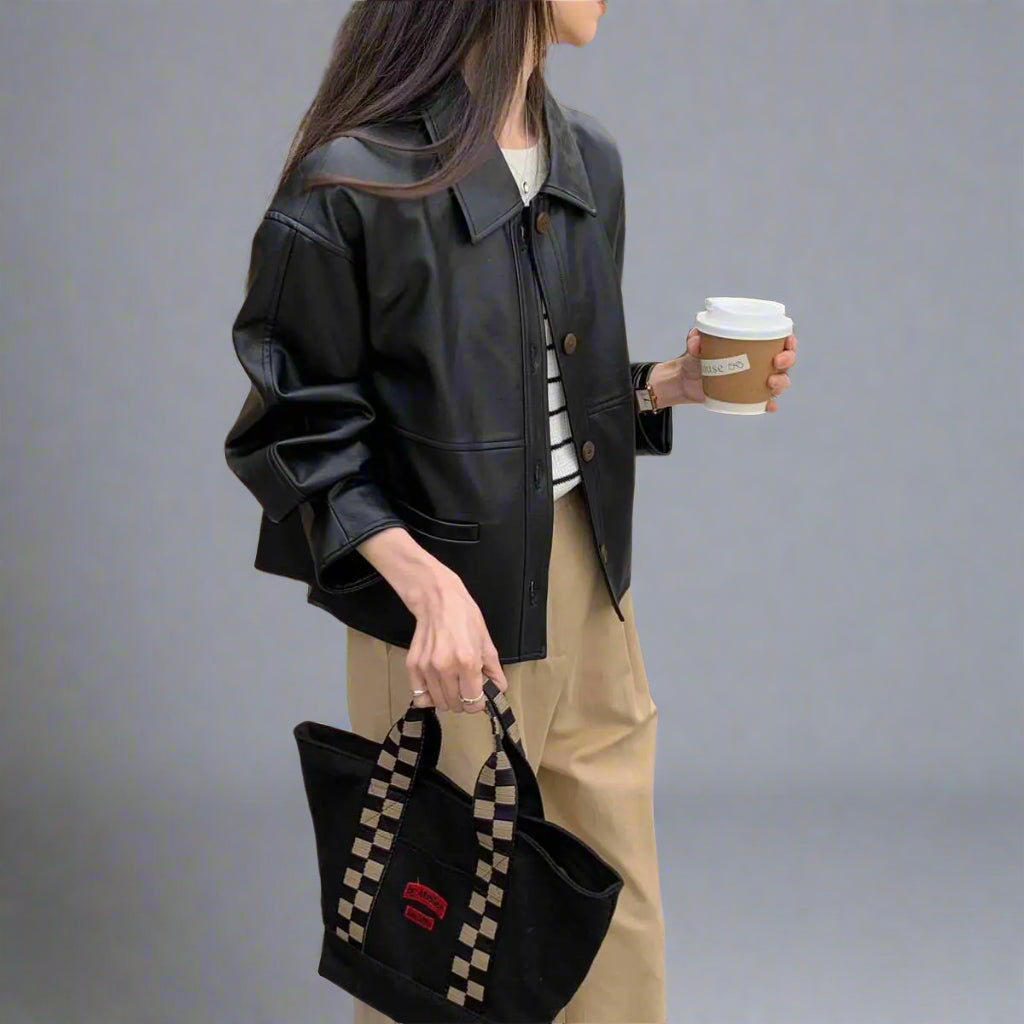Cropped Leather Jacket