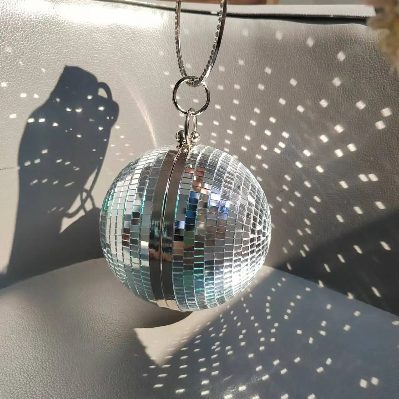 Silver Party Disco Ball Clutch