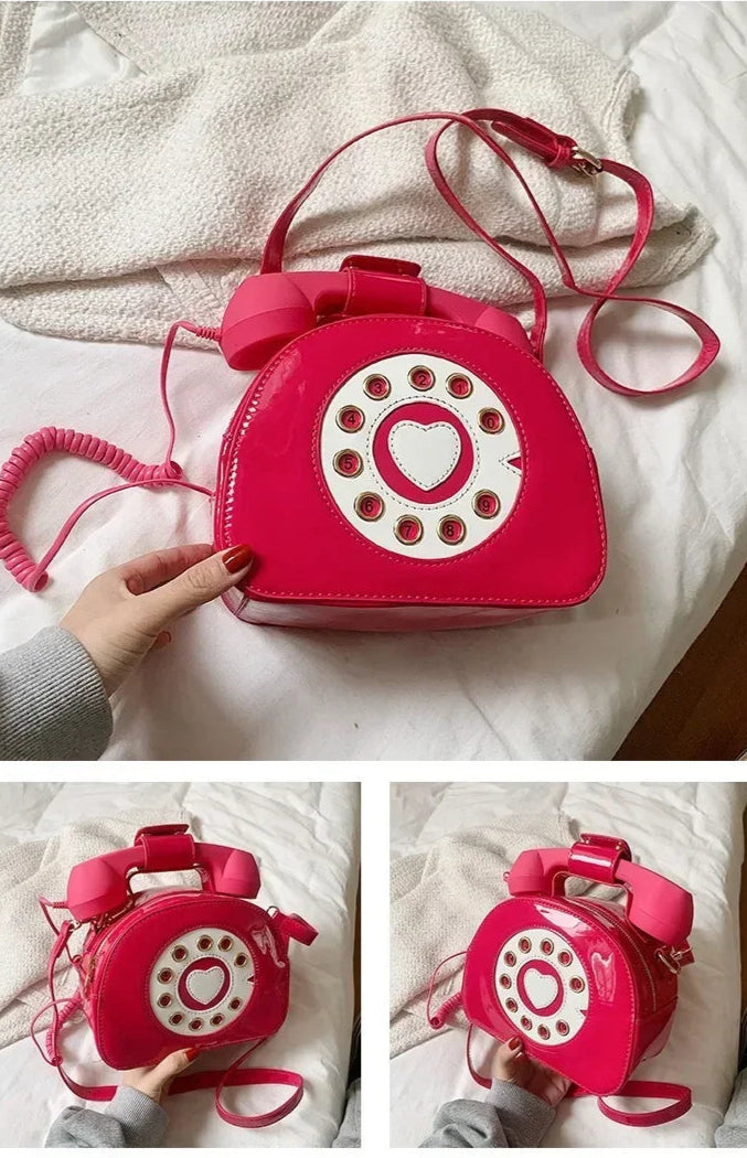 Telephone PU Leather Shoulder Bag