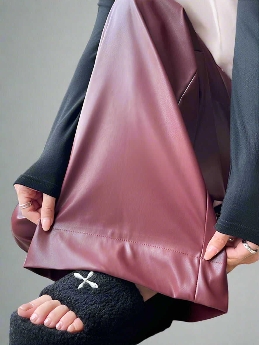 Red Wine PU Leather Pant
