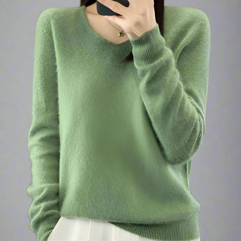 pure wool V-neck sweater