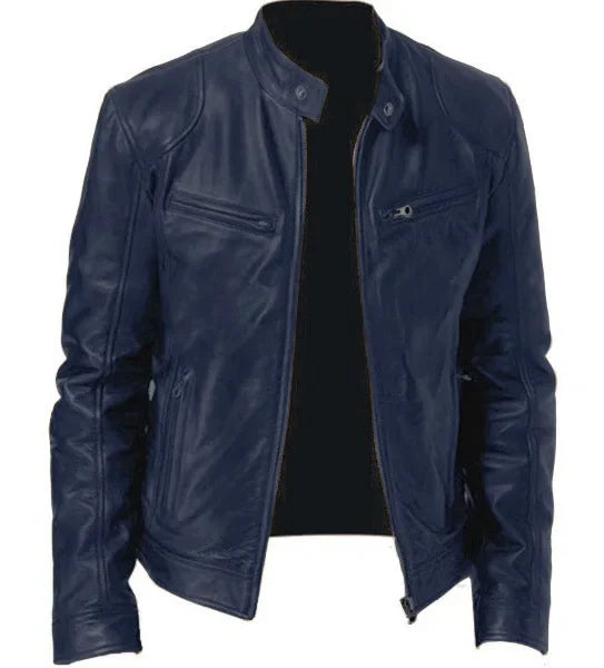 PU Leather Jacket Stand Collar
