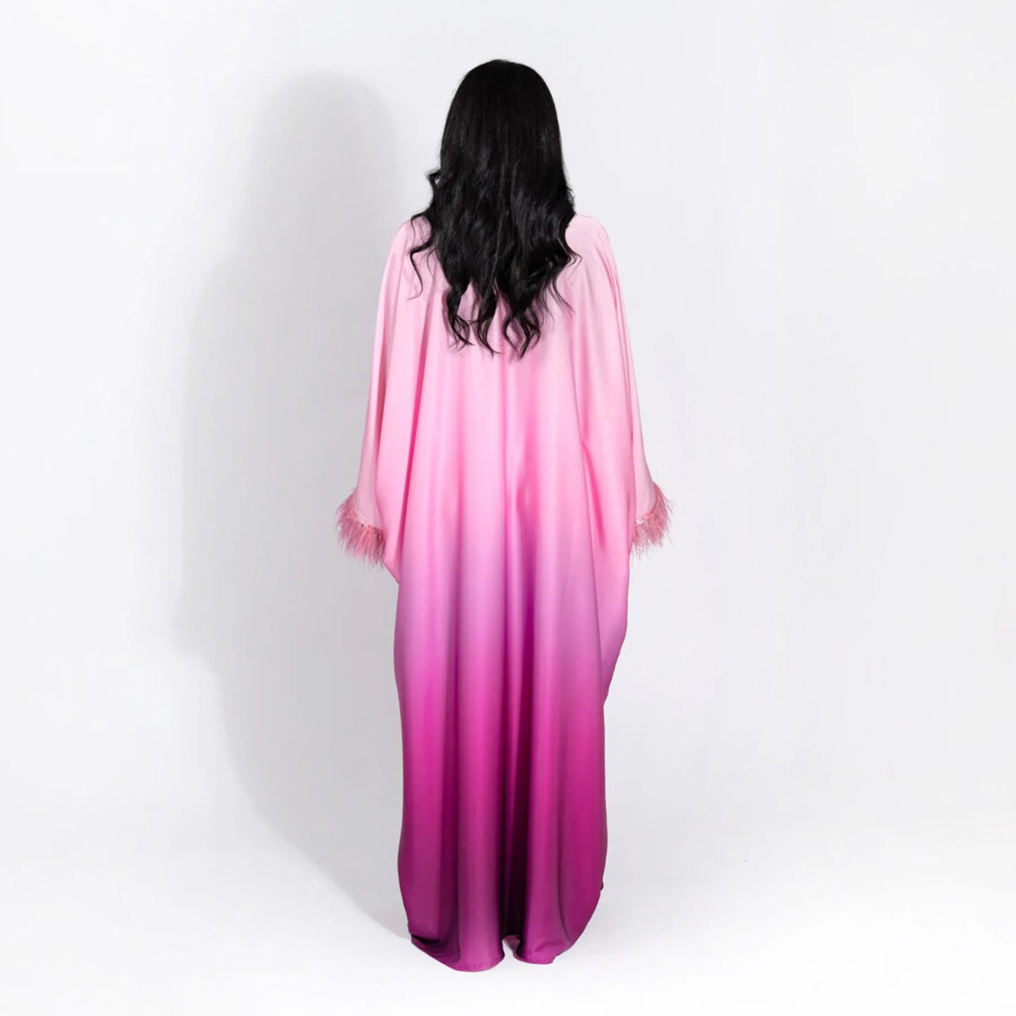 feather sleeves abaya