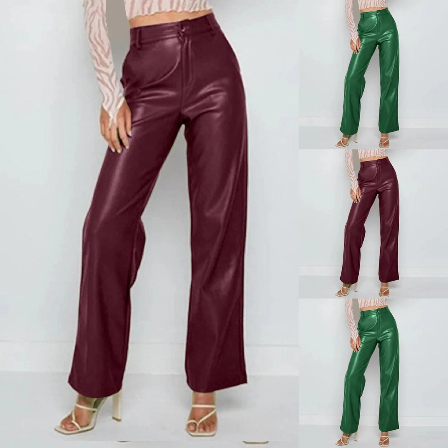 Pu Wide Leg Pants