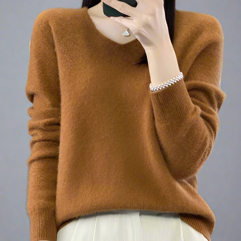 pure wool V-neck sweater