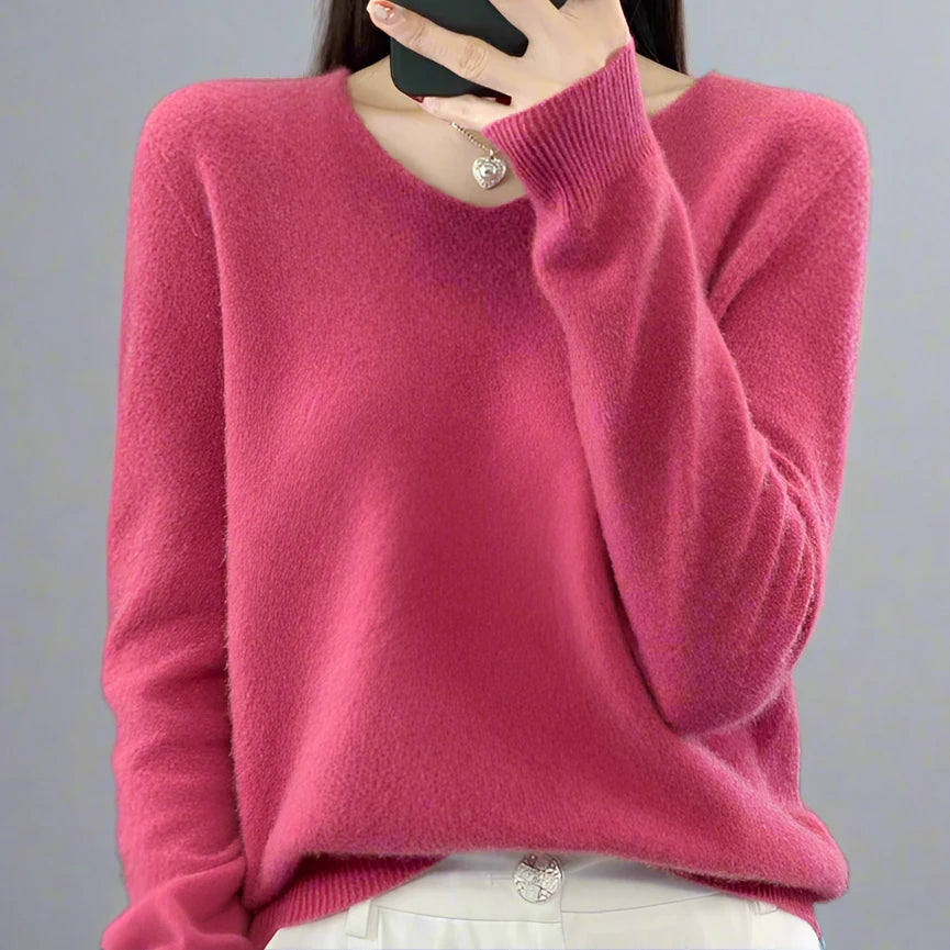 pure wool V-neck sweater