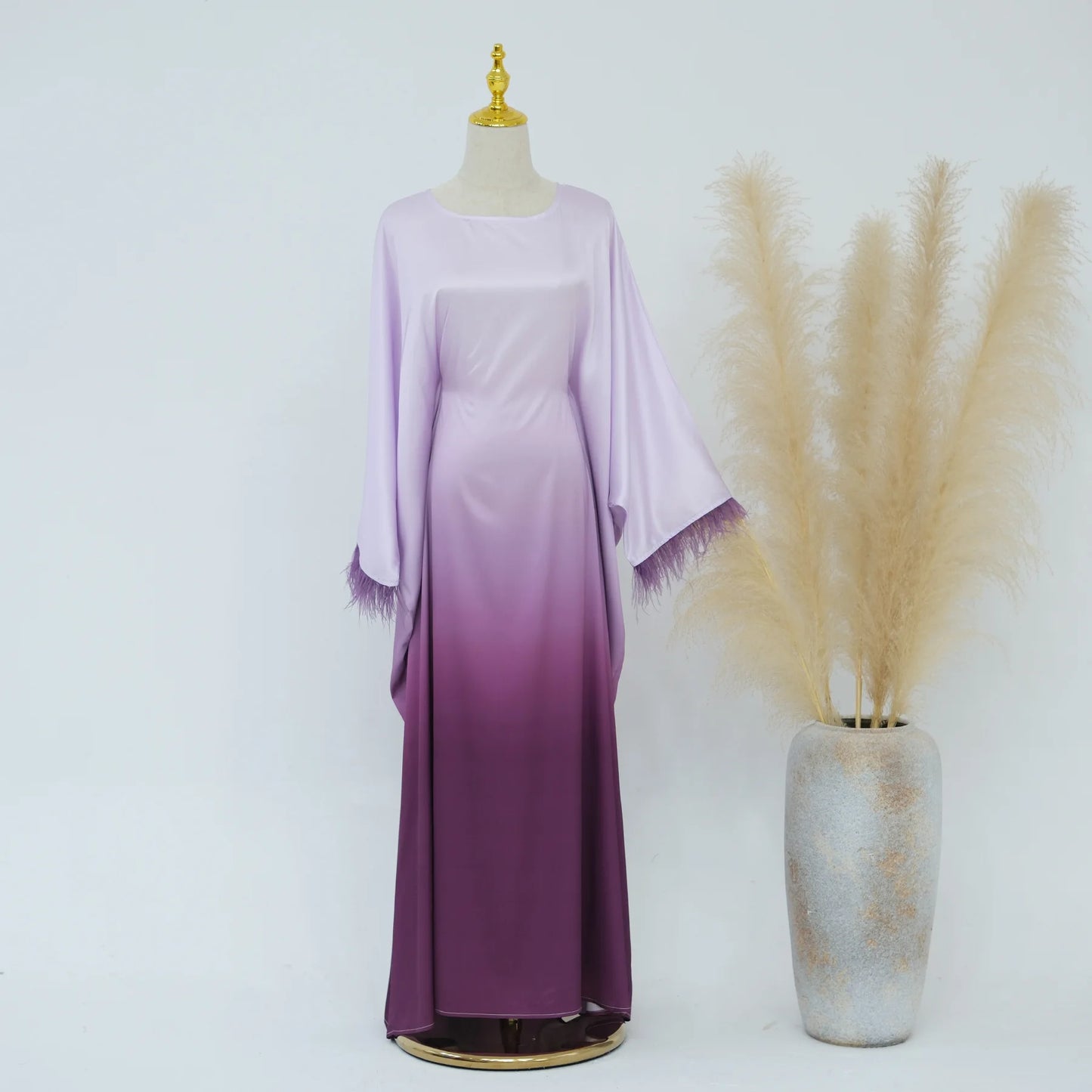 feather sleeves abaya